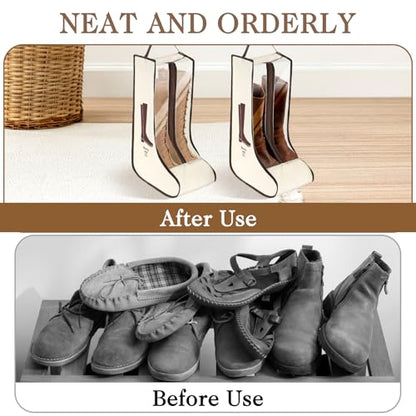 2 Set Boot Storage Bag, Portable Boots Protector Bag Dust Proof Travel Shoe Bags with Handle Boots Organizer for Packing Travel and Daily Use(Tall) - size: Tall