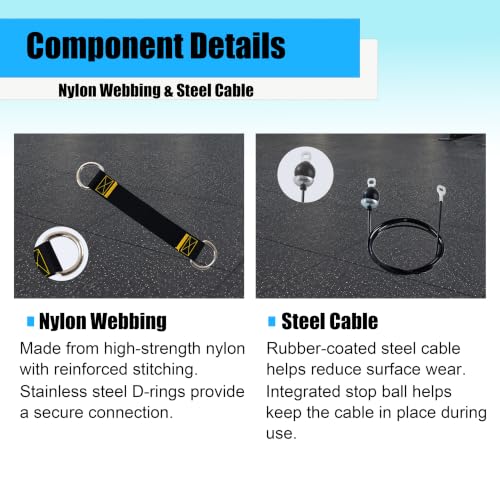 360° Rotating Cable Pulley System, Home Gym LAT Pulldown Attachments for Biceps, Triceps and Back Workout, Fits Power Rack, Squat Stand and Training Cage