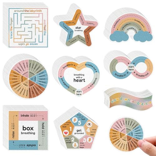 Libima 72 Pcs Anxiety Sensory Stickers Textured Stickers Fidget Mindfulness Sticker School Counselor Supplies Adult Sensory Items Anxiety Relief, 9 Styles (Pastel Color) - color: Pastel Color