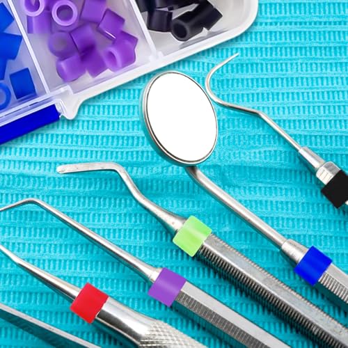 200 Pcs Dental Code Rings, 6mm Silicone Non-Toxic Orthodontic Rings Accessory, 5 Vibrant Colors, Autoclavable Instrument Identification System for Dental Clinics