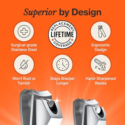 Fox Medical Equipment Professional Nail Clippers Set – Stainless Steel Fingernail & Toenail Clippers for Men, Women & Seniors – Ultra-Sharp Precision, Ergonomic Comfort & Medical-Grade Quality