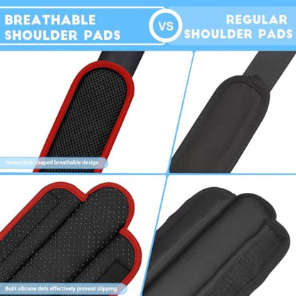 ZINZ 2-Pack Universal Shoulder Pad with Ultra thick Cushion for Bag Luggage Bag Crossbody, Plus Long & Anti-Slip & Breathable,Black-Wine edge-2Pack - color: Black-wine Edge-2pack