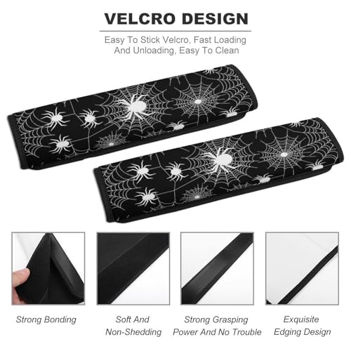 2 Pack Halloween Spiderweb Spiders Car Seat Belt Pad Breathable Shoulder Harness Cover for Adult Use, Stroller Pushchair High Chair, Pressure Relief - color: Pattern 1156