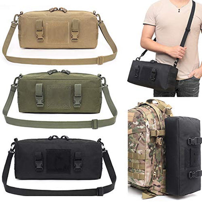 ACEXIER Outdoor Climbing Bags Waterproof Tactical Accessories Shoulder Bag 600D Nylon Molle Camping Pack Hiking Waist Bag - color: Khaki