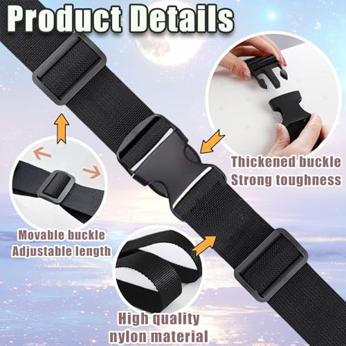 2 Pack Heavy Duty Adjustable Nylon Tie Down Straps with Quick-Release Buckles Yoga Mat Straps for Camping Gear Moving Luggage Mattress & Outdoor Equipment Multi-Purpose Securing Strap (Black-2Pcs) - color: Black-2Pcs