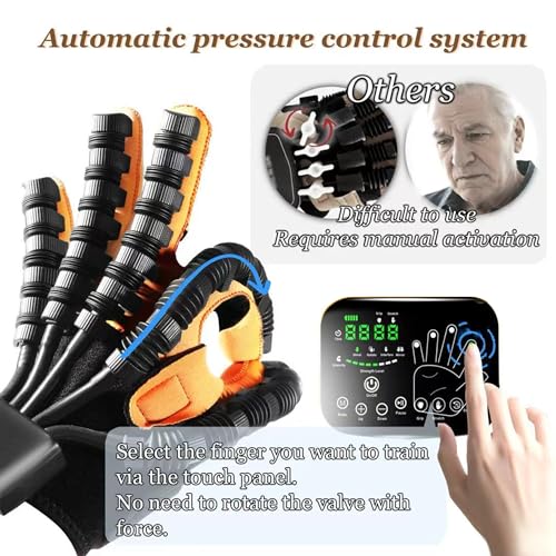 9th Generation Upgrade Rehabilitation Robot Gloves for Stroke Recovery – Hand Weakness & Hemiplegia Home Physical Therapy Device with Mirror Training & Multi-Mode (Left Hand, XL) - size: Left Hand, XL