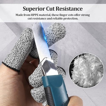 10 PCS Cut Resistant Finger Cots, Reusable Finger Guards, Durable Non Slip Thumb Protector Sleeve, Breathable Fingertip Covers for Kitchen, Work, Sculpture - size: 10 pcs