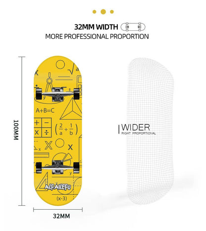 32mm Professional Fingerboard Complete Set, 5-Layer Maple Wood Deck with Metal Trucks, Bearing Wheels and Grip Tape (A623) - style: A623