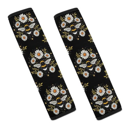 2 Pack Daisy Flower Bee Seat Belt Shoulder Pad Universal Soft and Comfortable Seat Belt Covers Cushion for Kids, Most Cars, Comfortable Driving - color: Pattern 652