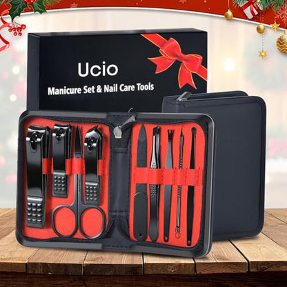 Manicure Set Men Personal Care Tools Accessories Professional Nail Clippers Pedicure Kit With Travel Case Nail Grooming Kit Gifts for Men Women