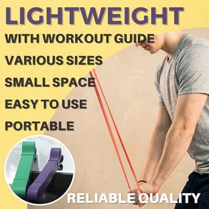 LEZER Resistance Bands - Pull Up Bands for Home Gym Fitness, Stretching, Physical Therapy & Training - Includes Instruction - color: 11 - Blue