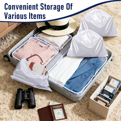 15 Pcs Dust Bags for Handbags, White Silk Drawstring Storage Bags, 3 Sizes Purse Dust Covers for Travel Shoe Boot Protection