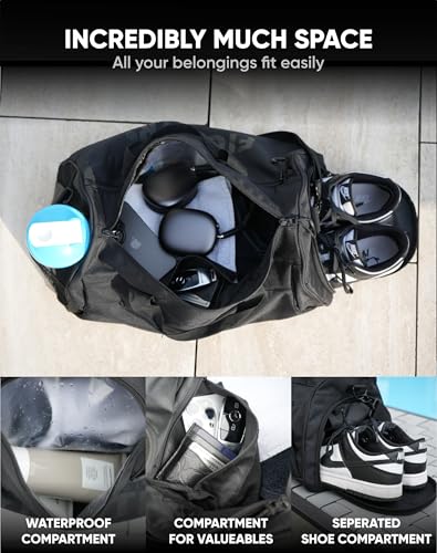 FIGHTR® Sports bag & travel Duffel bag for men and women - with shoe compartment & wet compartment - bag for sports, fitness & travel - size: Small
