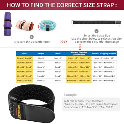 Trilancer Elastic Cinch Straps with Anti-Slip Strips, 24 "x 2" (4 Pack) Multipurpose Hook and Loop Bundling Straps for Hose, Cords, Bike, Luggage, Camping, Yoga Mats - size: 24"(4 pcs)