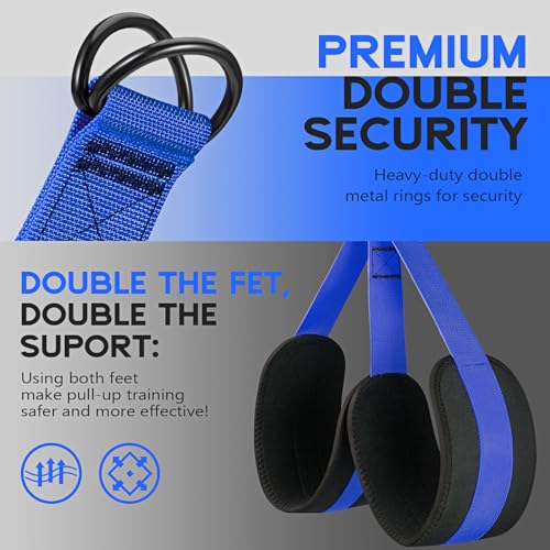 HOXWC Pull Up Assistance Bands, Adjustable Heavy Duty Resistance Band for Pull Up, 3 Pull Up Bands, Comfortable Fabric Feet/Knee Rest, Assistance Bands for Pull-Up, Home Fitness, Body Stretching - color: Blue Pull-Up Bands