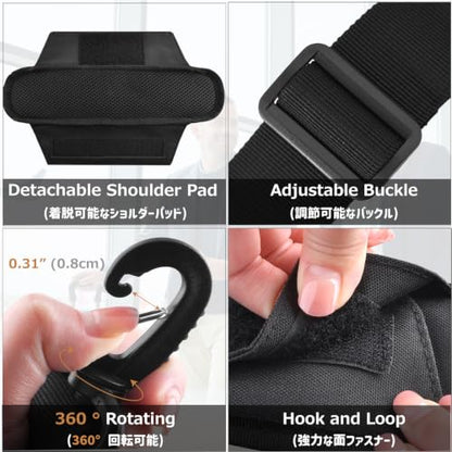 Wide Replacement Shoulder Strap Adjustable Crossbody Canvas Webbing for Messenger Bag Laptop Computer Bag - color: #1 - Green