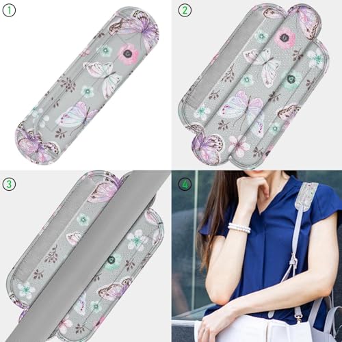 Ultra Thick & Breathable Universal Shoulder Pad Cushion for Bag - Long & Comfort - color: Butterfly