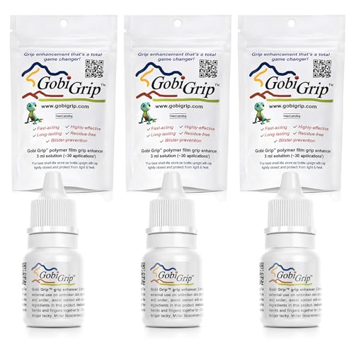 Gobi Grip Liquid Chalk Alternative, Hand Chalk Replacement for Gym and Lifting, Mess-Free Polymer Formula. 30+ Uses, Quick-Dry Grip for Weightlifting, Climbing, Racket Sports, Blister Prevention, 3-Pack
