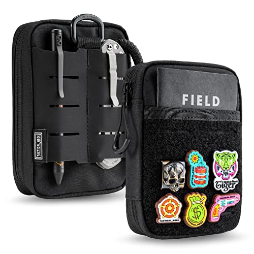 TACTICAL GEEK EDC Compact Waist Pocket Pouch, Men EDC Pouch Organizer, Multi-Purpose Molle Tool Pouch for Multitools, Utility Tool Organizer Bag for Daily Essentials Carry (Block E3.0-BK) - color: E3.0-BK