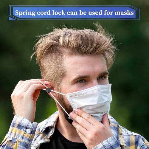 Giantree 12 Pack Spring Cord Lock, Double Hole Drawstring Stopper Fastener, Black Plastic Spring Cord Locks, for Drawstring Sweatpants Hat Hoodie String Clip Elastic Shoelace Lock Swim Goggles (12)