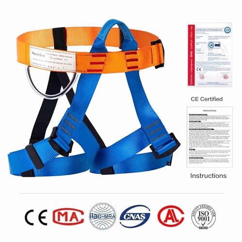 Safety Belt for Tree Climbing, Rock Climbing, Zipline - Half Body Guide Belt for Women, Men & Novices
