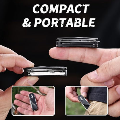 OUTU Keychain Nail Clippers Multitool, 7 in 1 EDC Utility Tool with Nail Clipper, Scissors, Gifts for Him Men Husband Dad Boyfriend (Black) - size: Black