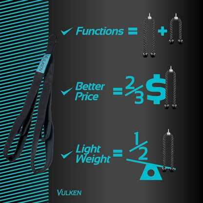 Vulken Tricep Rope Cable Attachment. 28.7 Inch & 22 Inch Two Lengths Built in One Pull Down Rope - color: Black