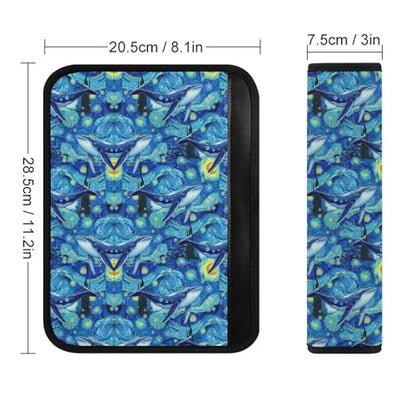 2 Pack Watercolor Dolphin Car Seat Straps Shoulder Pads Soft Padded Shoulder Harness Cover for Adult Use, Stroller Pushchair High Chair, Pressure Relief - color: Pattern 1216
