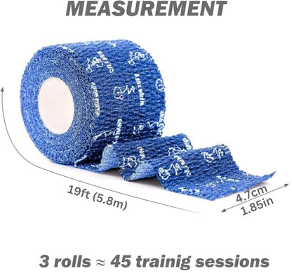 WARM BODY COLD MIND 1.85" Weightlifting Thumb Tape - Hook Grip Tape for Powerlifting, Cross Training, Gym Tape, Workout, Weight Lifting Tape, Athletic Finger Wrap (Blue 3 Rolls) - color: 3 Rolls Blue