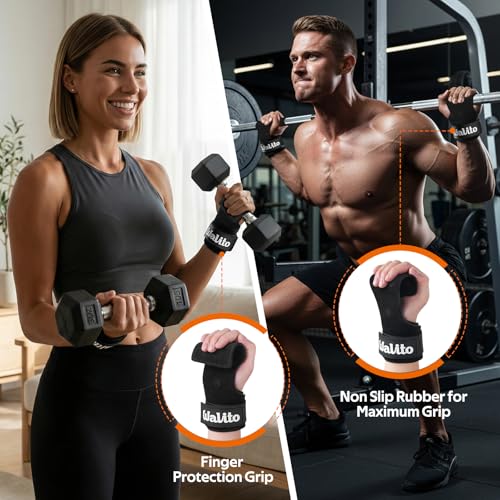 Weight Lifting Wrist Strap，Double Layer Leather Wrist Wraps with Neoprene Padding for Weightlifting & Deadlifts – Adjustable Gym Straps for Men & Women - color: Black