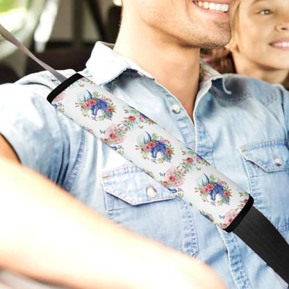 Universal Fit Seat Belt Shoulder Pad for Kids, Car Seats Pushchair Strollers High Chair Pushchair, 1 Pair Flower Dragon Automotive Seat Belt Protector - color: Pattern 279