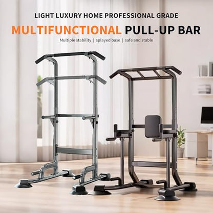 Adjustable Pull Up Bar for Home with Backrest, 6-Level Height Adjustment (69-94.5 inches), 352lb Capacity Carbon Steel Frame for Stability, Train Back, Abs & Chest - size: Backrest style