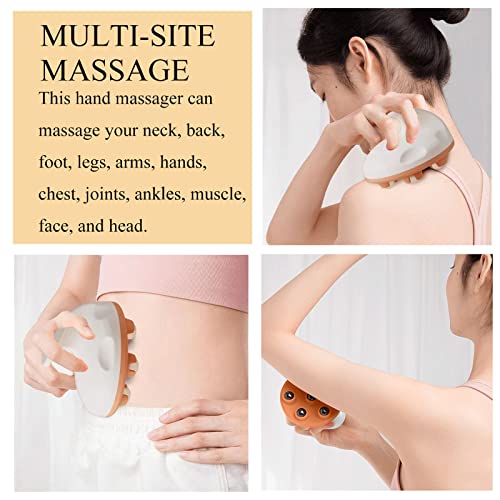 WMM Hand Held Massager, Full Body Massage Tool with Roller Ball Massager Manual 360-degree-roller for Muscle Back Neck Joint Foot Shoulder Leg Pain Relief with Portable Design - color: Blue