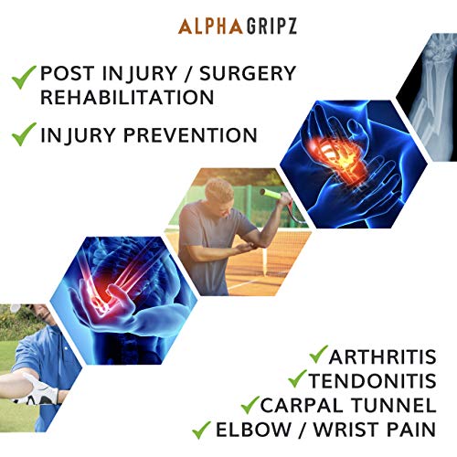 ALPHA GRIPZ Complete Set | Original Hand Grip Extensor Trainer Strengthener, Forearm Exerciser Workout, Finger Resistance Bands Strength, Tendonitis, Carpal Tunnel, Wrist, Elbow, Arthritis Pain Relief