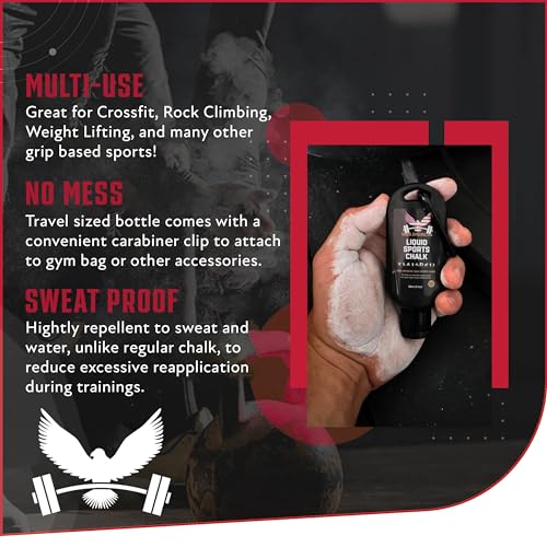 IRON AMERICAN Liquid Chalk - No-Mess Long-Lasting Grip Chalk for Weightlifting, Gymnastics, Rock Climbing, and Fitness Training - Advanced Hand Chalk for Gym - size: 12-PACK (50 ml. Bottles) WHITE