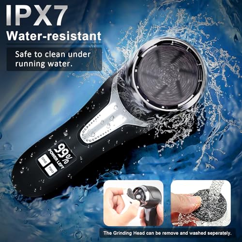 Electric Callus Remover for Feet (with Dander Vacuum), Portable Pedicure Kit Foot File Callus Remover, Rechargeable Waterproof Foot File for Foot Care Deadskin Remover with 9Head&LCD Display - style: Black Electric Callus Remover +10in1+9 heads