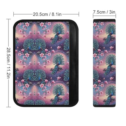 2 Pack Floral Peacock Magnolia Flowers Purple Car Seat Belt Pad Soft Padded Seat Belt Cushion for Child, Stroller Pushchair High Chair, Shock Absorption - color: Pattern 580