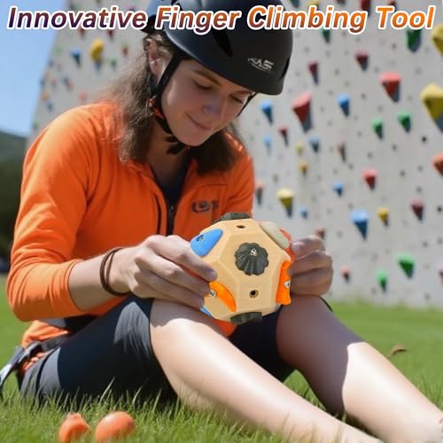 Handcrafted Boulder Block - Boulder Ball for Hand Climbing, 3D Rock Climbing Training Balls with Holds Build Strength and Precision Unique Rock Climb Gift