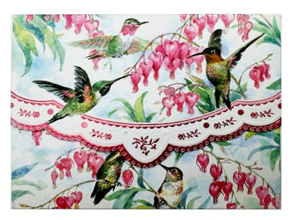 Poster Foundry Set of 3 - Hummingbird Boxed Note Cards by Carol Wilson. 10 embossed 4x5 Die-Cut Notecards and Matching Envelopes in Decorative Gift Box with Magnetic Flap. NCP2508 - color: Nature - Hummingbirds, style: 3 gift box sets / 30 cards total