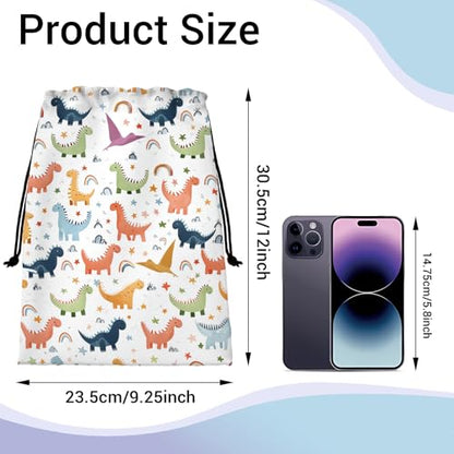 Gymnastics Grip Bag Lightweight Small Drawstring Grip Bags for Gymnasts - color: Cartoon Dinosaur-multi