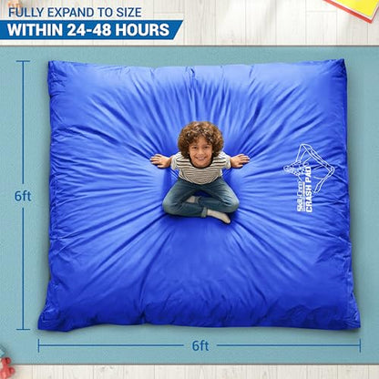 Skil-Care Crash Pads for Kids Sensory, High-Density Foam Crash Mat, Nylon | Water-Resistant Cover Crash Pads with Mesh Vents from 3x4ft to 8x8ft for Daily Use in Sensory Rooms, Schools, Clinics, Home - size: 6x6 Feet