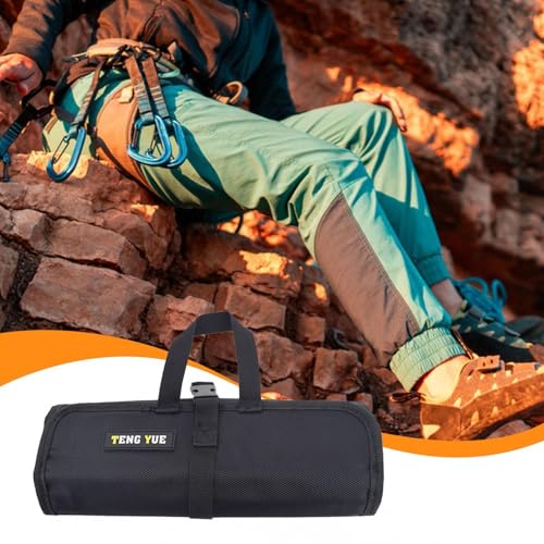 harayaa Climbing Bag Collection Bag Hanging Storage Bag Holder Organizer Pouch Oxford Cloth Antiscratch Waterproof Suitable for Hiking Camping Trave, Black