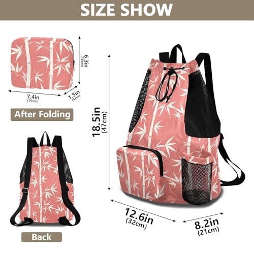 Yuiboo Red Trees Drawstring Backpacks Climbing Gym Bag with Inside Pockets String Bag Wet and Dry Separation