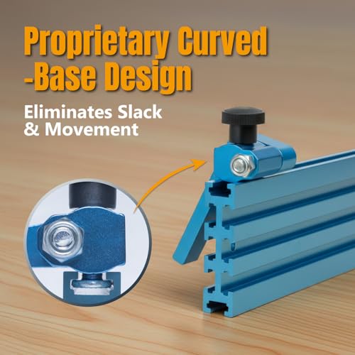 POWERTEC 3" Fence Flip Stop for Table Saw, Miter Saw, and Drill Press, T Track Accessories for Woodworking, 2PK (71367-P2V) - size: 3" Flip Stop, 2PK