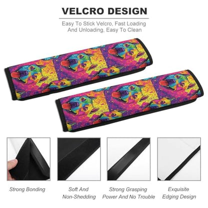 2 Pack Colorful Pitbull Car Seat Belt Pad Soft Padded Harness Pads Strap for Child, Car Seats Pushchair Strollers High Chair Pushchair, Anti-Slip Pad - color: Pattern 165
