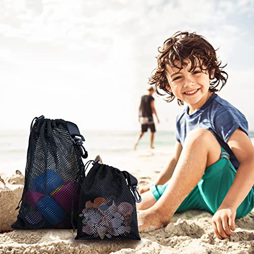10 PCS With Clips Mesh Drawstring Bags, Portable Nylon Storage Bags for toy,Sports Storage,Outdoor activities etc. (7.9x11.8in) - size: 7.9x11.8in