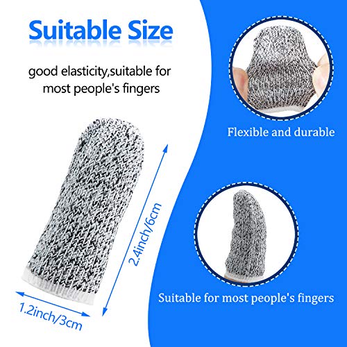 Honoson 40 Pieces Cut Resistant Finger Cots Protection Reusable Finger Thumb Protector Gloves for Kitchen Sculpture Work (2.4 Inch)