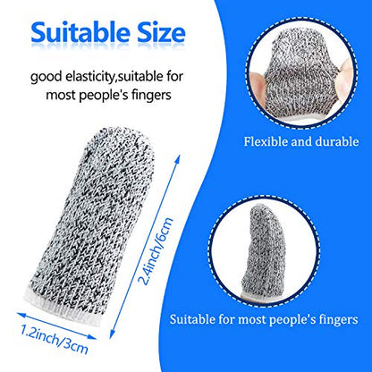 Honoson 40 Pieces Cut Resistant Finger Cots Protection Reusable Finger Thumb Protector Gloves for Kitchen Sculpture Work (2.4 Inch)