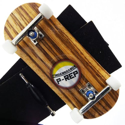 P-REP V2 Pro Performance Complete Wooden Fingerboard kit with Urethane Wheels and Bushings 34mm - Zebra - color: Zebra