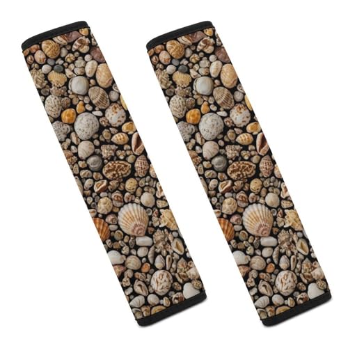 2 Pack Beach Shell Ocean Seashell Car Seat Straps Shoulder Pads Soft Padded Seat Belt Cushion for Kids, All Vehicles, Pressure Relief - color: Pattern 1241